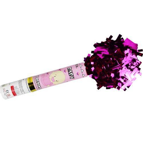 Tamanhos, Medidas e Dimensões do produto Lança Confete Popper Baby 30cm - Rosa para Chá de Revelação
