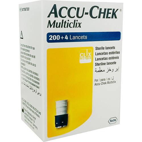 Tamanhos, Medidas e Dimensões do produto Lancetas Accu-Chek Multiclix 200+4 - Roche