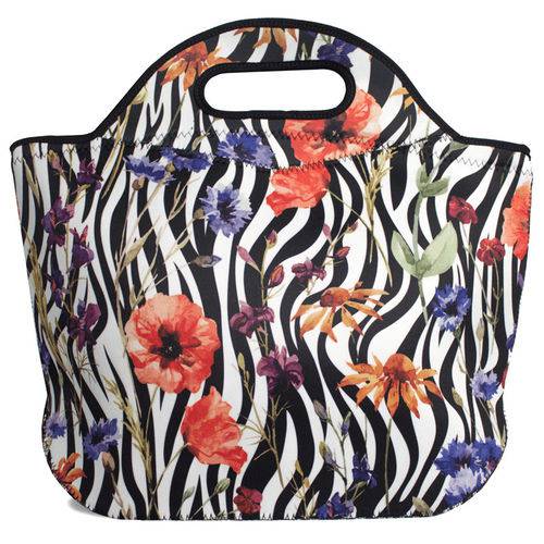 Tamanhos, Medidas e Dimensões do produto Lancheira Térmica Plus Tritengo em Neoprene Zebra Floral