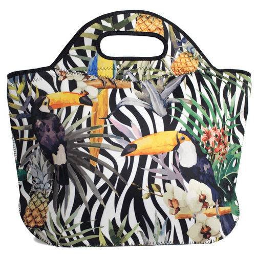 Tamanhos, Medidas e Dimensões do produto Lancheira Térmica Plus Tritengo em Neoprene Zebra Tucano Floral