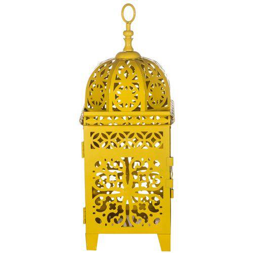 Tamanhos, Medidas e Dimensões do produto Lanterna Marroquina Amarela Decorativa Media