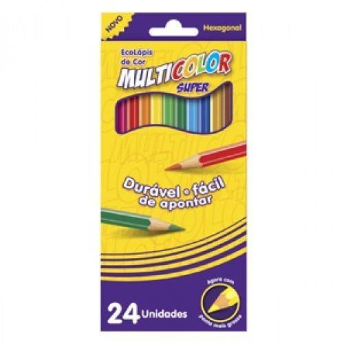 Tamanhos, Medidas e Dimensões do produto Lapis de Cor 24 Cores Multicolor Super Faber Castell 11.2400n