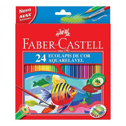 Tamanhos, Medidas e Dimensões do produto Lápis de Cor Aquarelável 24 Cores + 1 Pincel Faber-Castell