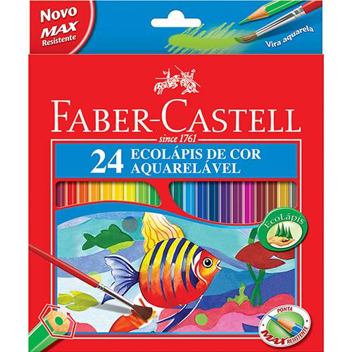 Tamanhos, Medidas e Dimensões do produto Lápis de Cor Aquarelável C/ 24 Cores - Faber-Castell
