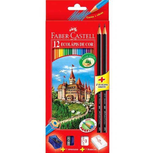 Tamanhos, Medidas e Dimensões do produto Lápis de Cor Ecolápis 12 Cores Sextavado Faber-Castell