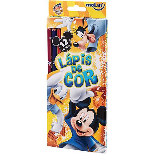 Tamanhos, Medidas e Dimensões do produto Lápis de Cor Molin Sextavado Mickey - 12 Cores