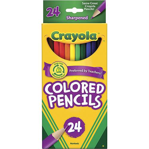 Tamanhos, Medidas e Dimensões do produto Lápis de Cor Redondo Longo 24 Cores - Crayola