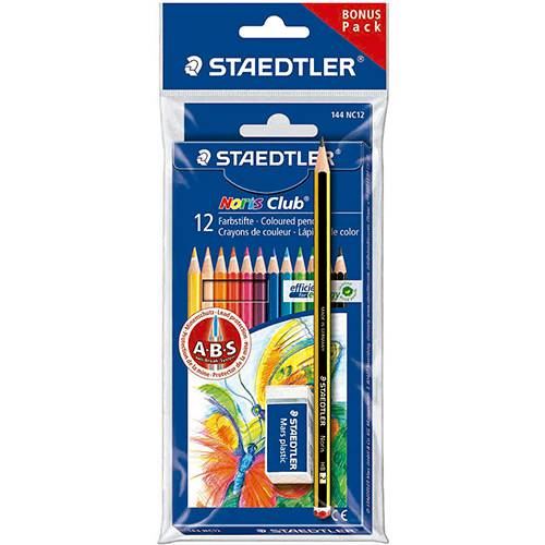 Tamanhos, Medidas e Dimensões do produto Lápis de Cor Staedtler Noris 12 Cores Poly + 1 Lápis Grafite