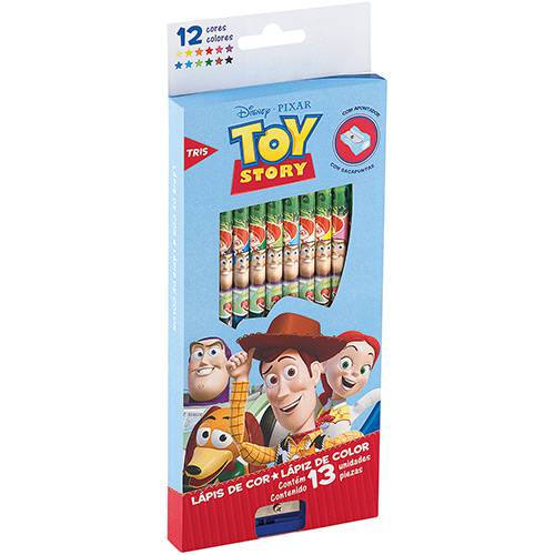 Tamanhos, Medidas e Dimensões do produto Lápis de Cor Tris com Apontador Toy Story 12 Cores