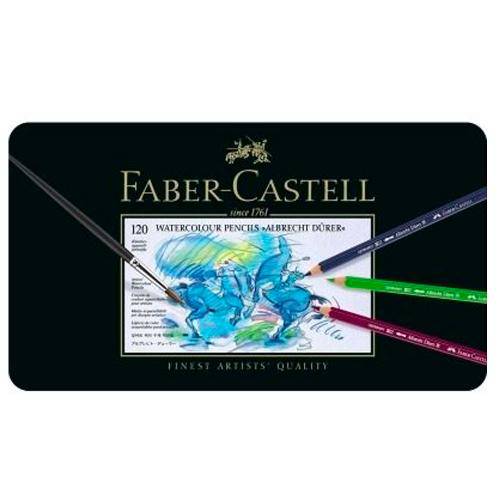 Tamanhos, Medidas e Dimensões do produto Lápis Faber-Castell Albrecht Durer Aquarelável - Estojo Metálico com 120 Cores - Ref 117511