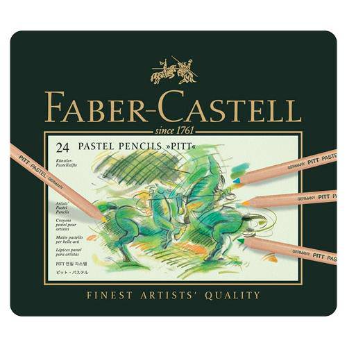 Tamanhos, Medidas e Dimensões do produto Lápis Faber-Castell Mina Pastel Seco Pitt - Estojo Metálico com 24 Cores - Ref 112124