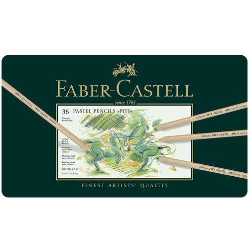 Tamanhos, Medidas e Dimensões do produto Lápis Faber-Castell Mina Pastel Seco Pitt - Estojo Metálico com 36 Cores - Ref 112136