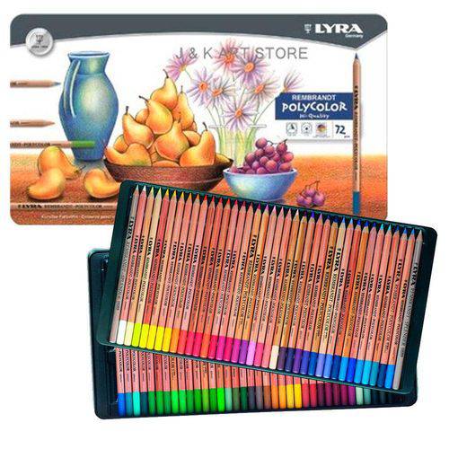 Tamanhos, Medidas e Dimensões do produto Lápis Polycolor Rembradt Lyra com 72 Cores - 2001720