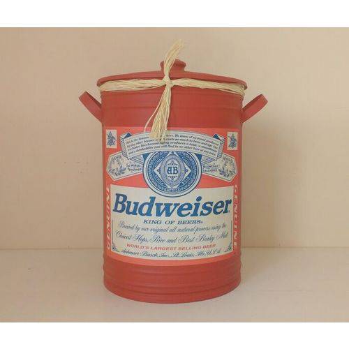 Tamanhos, Medidas e Dimensões do produto Latão Cooler Galvanizado Estampa Budweiser Vintage Retrô - Vermelho