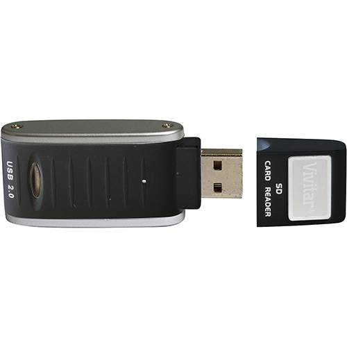 Tamanhos, Medidas e Dimensões do produto Leitor e Gravador Cartão SD/SDHC Formato Pen Drive Vivrw3000 - Preta