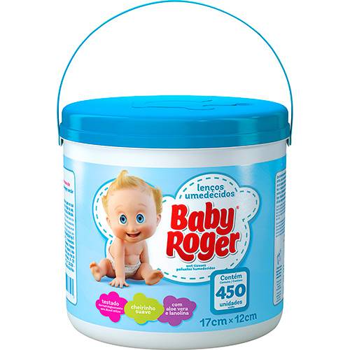 Tamanhos, Medidas e Dimensões do produto Lenço Umedecido Baby Roger Balde Azul - 450 Unidades