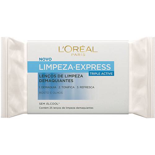 Tamanhos, Medidas e Dimensões do produto Lenços Demaquiantes L'Oréal Paris Limpeza Express
