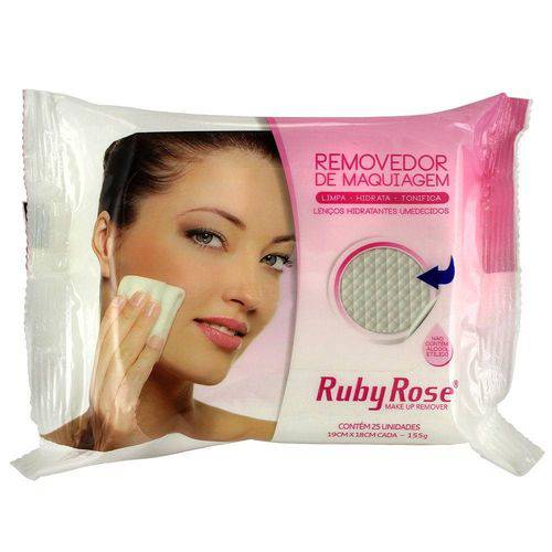 Tamanhos, Medidas e Dimensões do produto 2 Lenços Demaquilante Removedor Maquiagem Ruby Rose Hb-200
