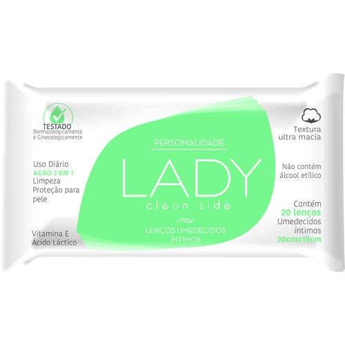Tamanhos, Medidas e Dimensões do produto Lenços Íntimos Personalidade Lady Clean Side - 20 Unidades