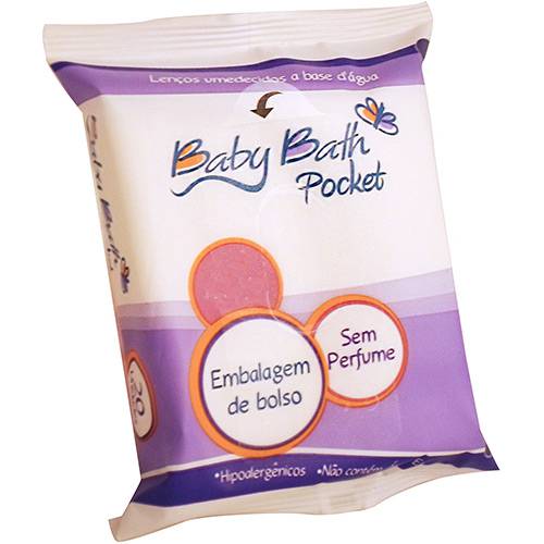 Tamanhos, Medidas e Dimensões do produto Lenços Umedecidos Baby Bath Pocket - 20 Unidades