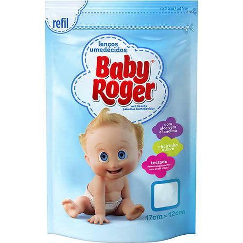 Tamanhos, Medidas e Dimensões do produto Lenços Umedecidos Baby Roger Refil Pote - 75 Unidades