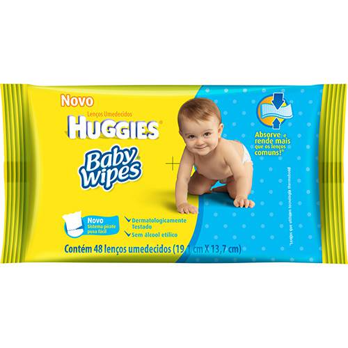 Tamanhos, Medidas e Dimensões do produto Lenços Umedecidos Huggies Baby Wipes 48 Unidades