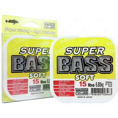 Tamanhos, Medidas e Dimensões do produto Linha Super Bass Soft 0,310mm 15lb Monofilamento Amarela 250m