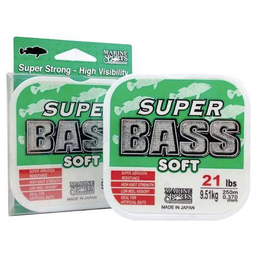 Tamanhos, Medidas e Dimensões do produto Linha Super Bass Soft 0,370 Mm 21lb Monofilamento Verde 250m