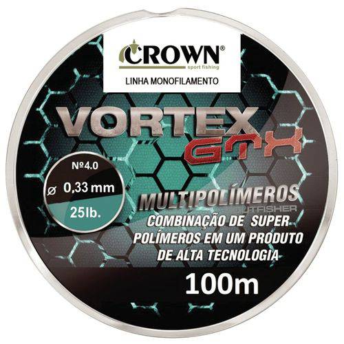 Tamanhos, Medidas e Dimensões do produto Linha Vortex GTX Crown Multipolímeros (0,33mm - 25lb) 100m