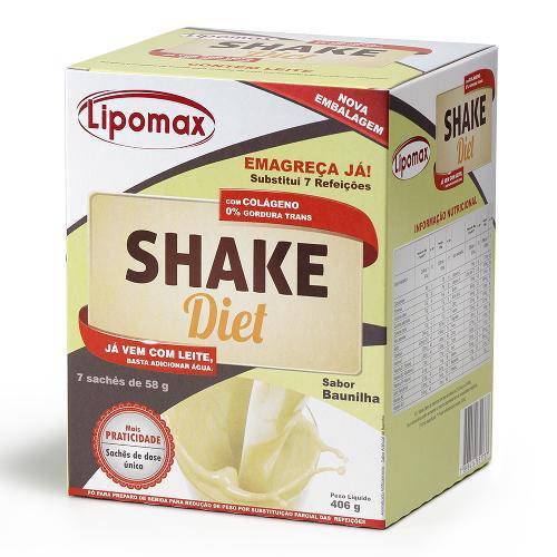 Tamanhos, Medidas e Dimensões do produto Lipomax Shake Diet Baunilha 58g C/ 7 Sachês