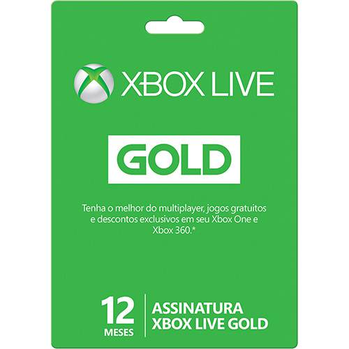 Tamanhos, Medidas e Dimensões do produto Live Card Microsoft Gold 12 Meses para Xbox 360 e Xbox One