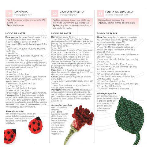 Tamanhos, Medidas e Dimensões do produto Livro 100 Flores para Tricô Crochê