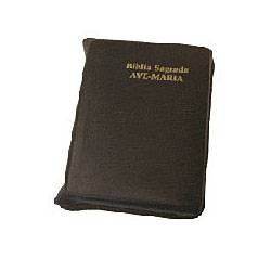 Tamanhos, Medidas e Dimensões do produto Livro - Bíblia Sagrada - Ave Maria - Marron com Ziper - Bolso