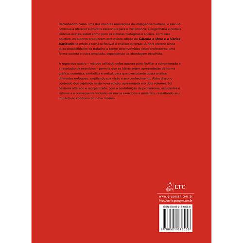 Tamanhos, Medidas e Dimensões do produto Livro - Cálculo - a uma e a Várias Variáveis - Vol. I