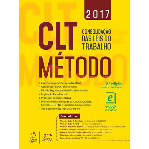 Tamanhos, Medidas e Dimensões do produto Livro - CLT Método: Consolidação das Leis do Trabalho