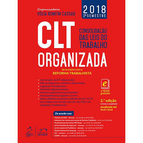 Tamanhos, Medidas e Dimensões do produto Livro - CLT Organizada - Consolidação das Leis do Trabalho