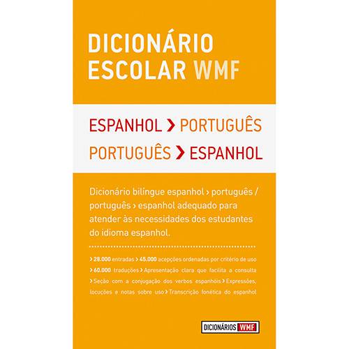 Tamanhos, Medidas e Dimensões do produto Livro - Dicionário Escolar WMF - Espanhol/Português - Português/Espanhol