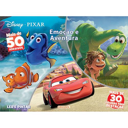 Tamanhos, Medidas e Dimensões do produto Livro - Disney Pixar: Emoção e Aventura Ler e Pintar