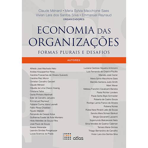 Tamanhos, Medidas e Dimensões do produto Livro - Economia das Organizações: Formas Plurais e Desafios