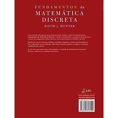 Tamanhos, Medidas e Dimensões do produto Livro - Fundamentos da Matemática Discreta