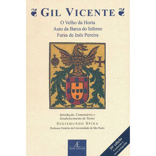 Tamanhos, Medidas e Dimensões do produto Livro - Gil Vicente: o Velho da Horta, Auto da Barca do Inferno e Farsa de Inês Pereira