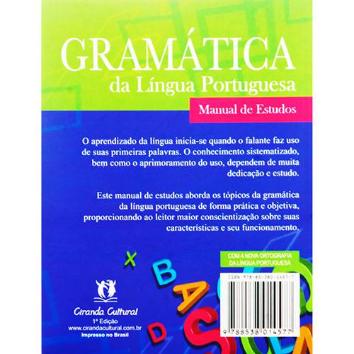 Tamanhos, Medidas e Dimensões do produto Livro - Gramática da Língua Portuguesa - Manual de Estudos