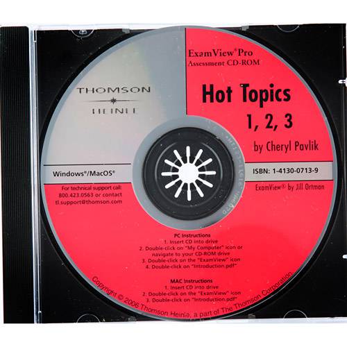 Tamanhos, Medidas e Dimensões do produto Livro - Hot Topics 1, 2, 3 - Exam View Pro Assessment CD-ROM