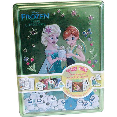 Tamanhos, Medidas e Dimensões do produto Livro - Kit Disney Latinha Feliz Frozen Febre Congelante (Contem 03 Livros, um Pôster e Mais de 50 Adesivos)