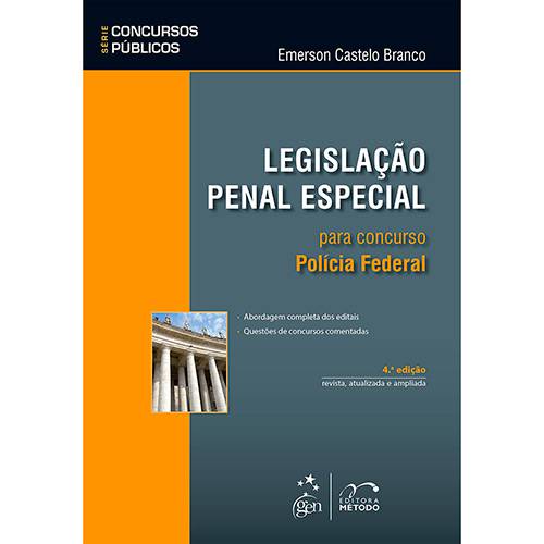 Tamanhos, Medidas e Dimensões do produto Livro - Legislação Penal Especial para Concurso: Polícia Federal - Série Concursos Públicos