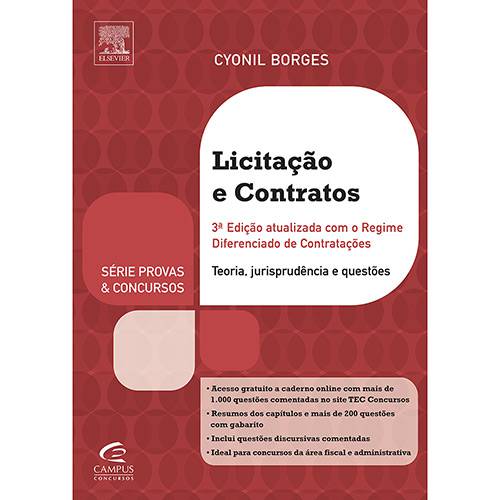 Tamanhos, Medidas e Dimensões do produto Livro - Licitações e Contratos - Série Provas e Concursos