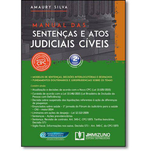 Tamanhos, Medidas e Dimensões do produto Livro - Manual das Sentenças e Atos Judiciais Cíveis