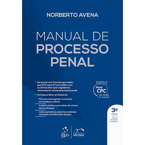 Tamanhos, Medidas e Dimensões do produto Livro - Manual de Processo Penal