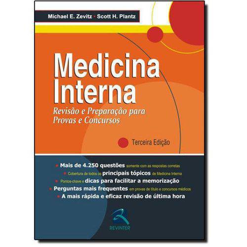 Tamanhos, Medidas e Dimensões do produto Livro - Medicina Interna - Revisão e Preparação para Provas e Concursos - Zevitz