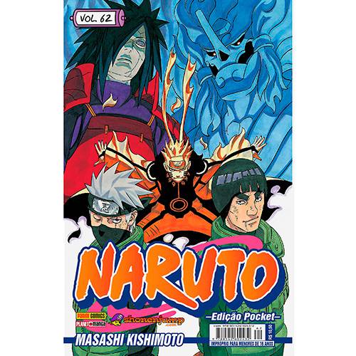 Tamanhos, Medidas e Dimensões do produto Livro - Naruto Pocket - Vol. 62 [Edição Pocket]